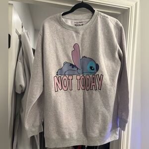Gray Sweatshirt with Stitch Graphic